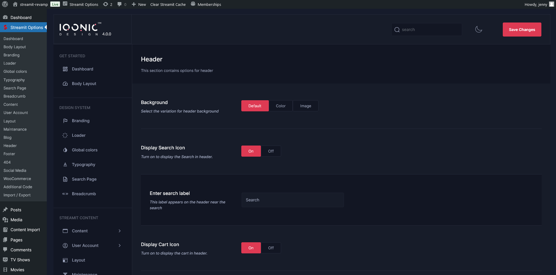 header-setting